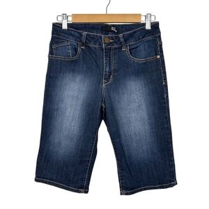 1822 DENIM Bermuda Jean Shorts, Dark Blue Wash, Size 6